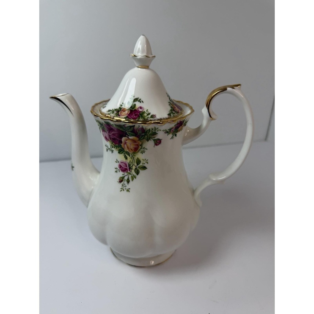 Royal Albert Old Country Roses Bone China Coffee Pot Floral Gold Trim England